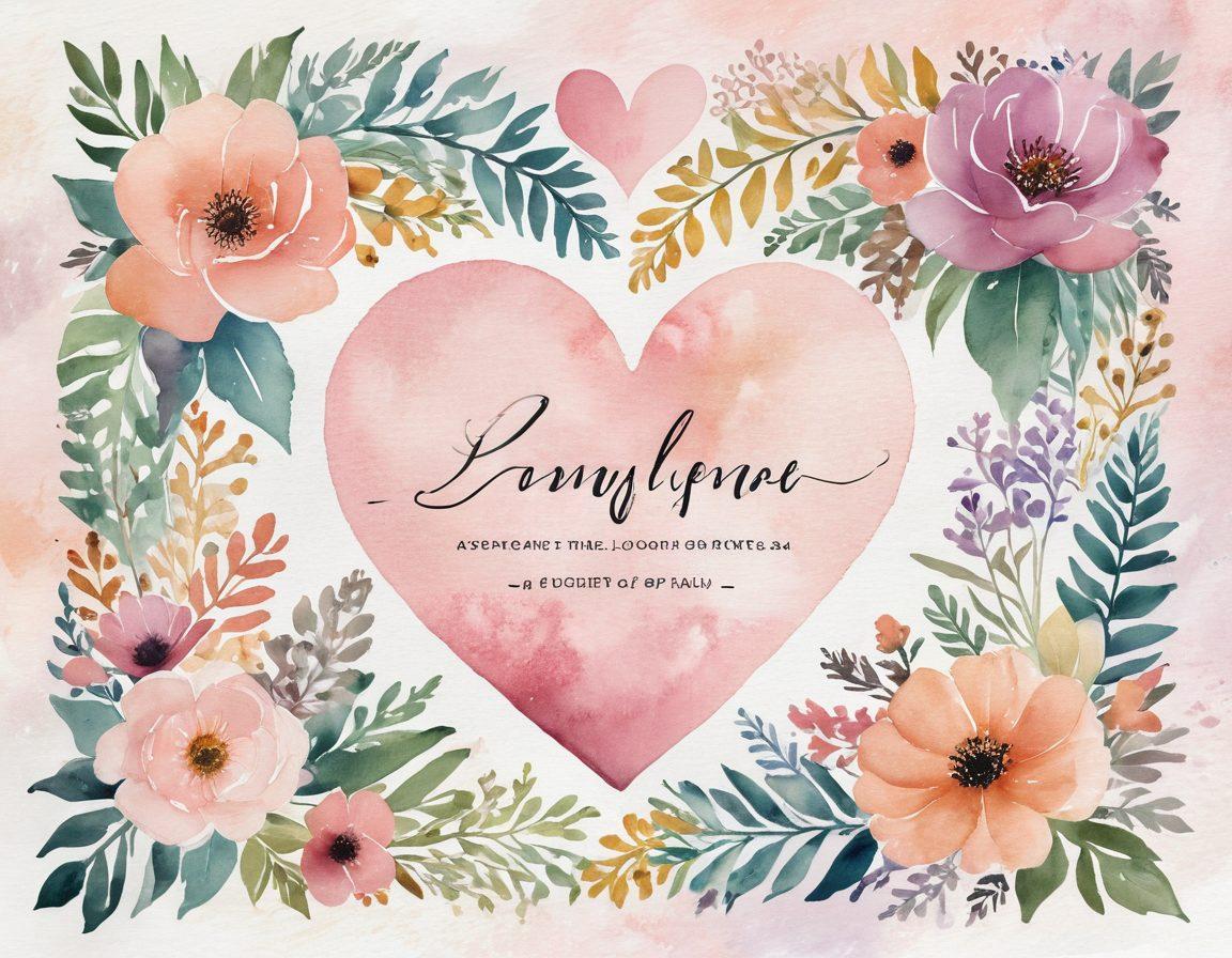 A heart shaped collage of diverse couples expressing different love languages: words of affirmation, acts of service, receiving gifts, quality time, and physical touch, surrounded by soft pastel colors and subtle floral designs. The setting should feel warm and inviting, with gentle light filtering through. Include symbols representing each love language harmoniously woven into the background. watercolor effect. soft focus. pastel colors.